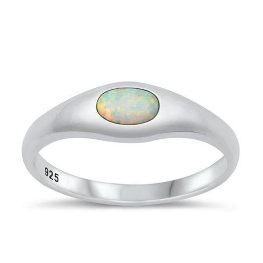 Sterling Silver White Lab Opal Chevron Ring, Opal Ring, Silver - Foto 6