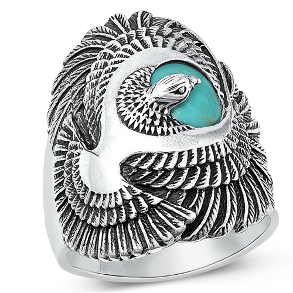 Sterling Silver Turquoise Eagle Ring