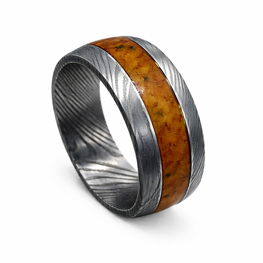 Damascus Steel Wedding Band