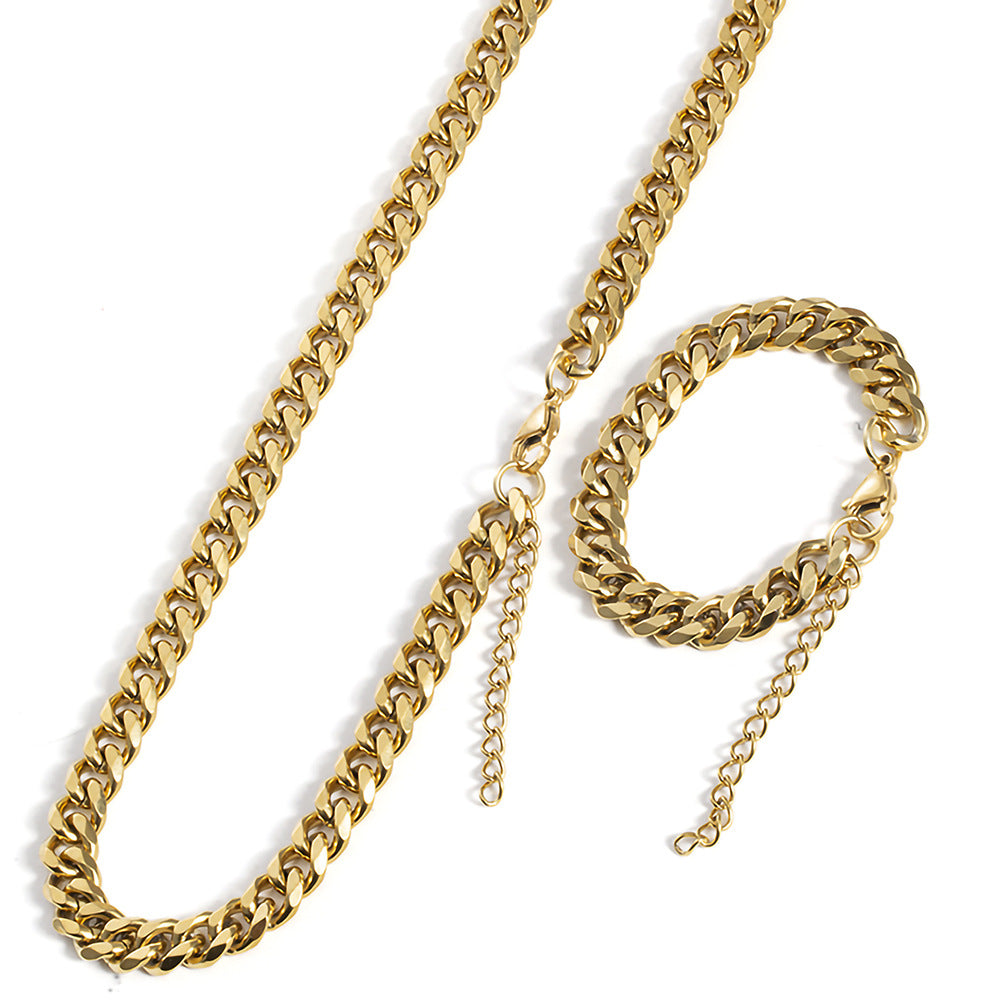 Cuban Link Chain Necklace – Stainless Steel – Gold PVD Coating