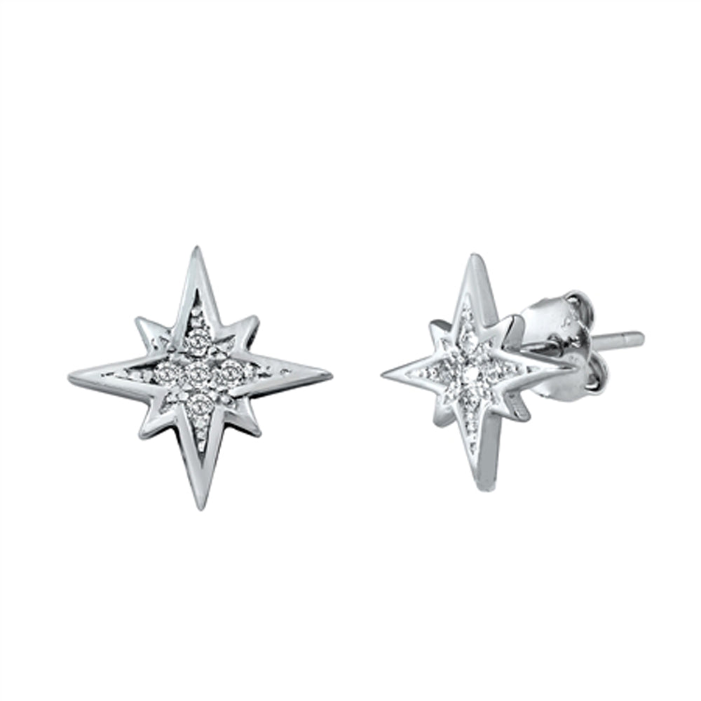 Northern Star Bright Twinkle Vintage Style Clear CZ Earrings – Sterling Silver