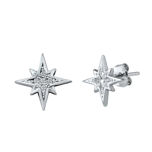 Northern Star Bright Twinkle Vintage Style Clear CZ Earrings – Sterling Silver