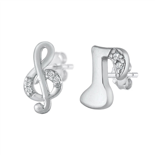 Musician Music Note Treble Clef Choir Earrings – Sterling Silver