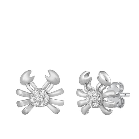 Abstract Crab Animal Ocean Shell Earrings – Sterling Silver