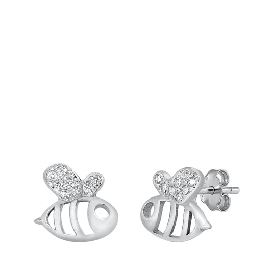Nature Bumble Bee Animal Insect Garden Earrings – Sterling Silver