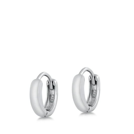 Chunky High Polished Hoop Earrings – Sterling Silver
