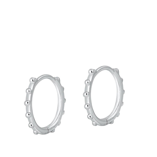 Bali Style High Polished Hoop Earrings – Sterling Silver