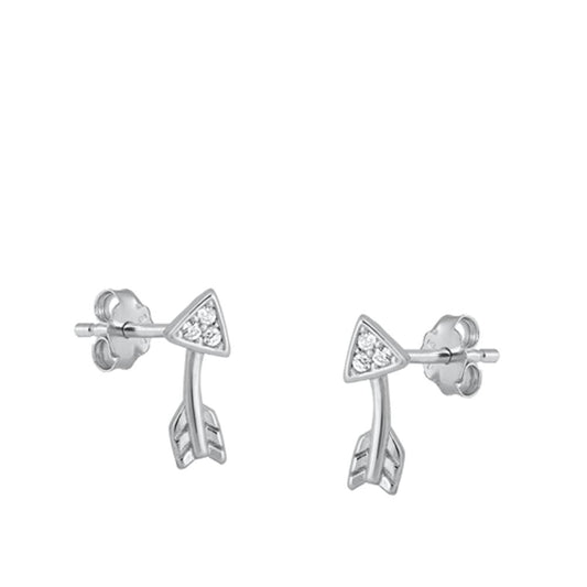 High Polished Clear CZ Earrings – Sterling Silver