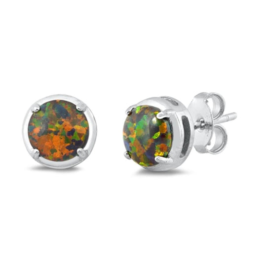 High Polished Mystic Lab Opal Earrings – Sterling Silver