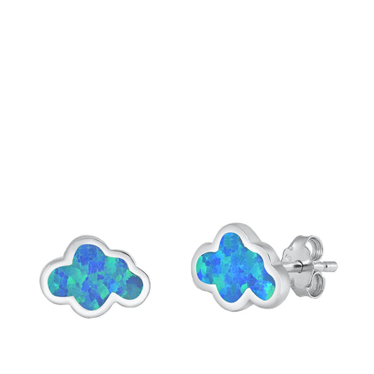 Cloud Statement Sky Blue Lab Opal Earrings – Sterling Silver