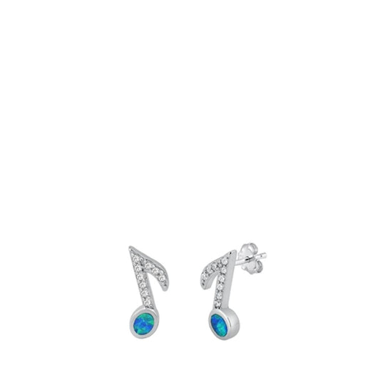 Classic Blue Lab Opal Earrings (EL451131) – Sterling Silver