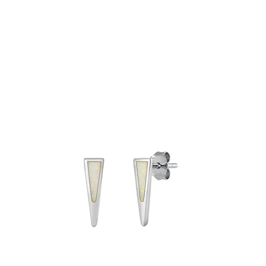 Icicle Christmas White Lab Opal Earrings – Sterling Silver