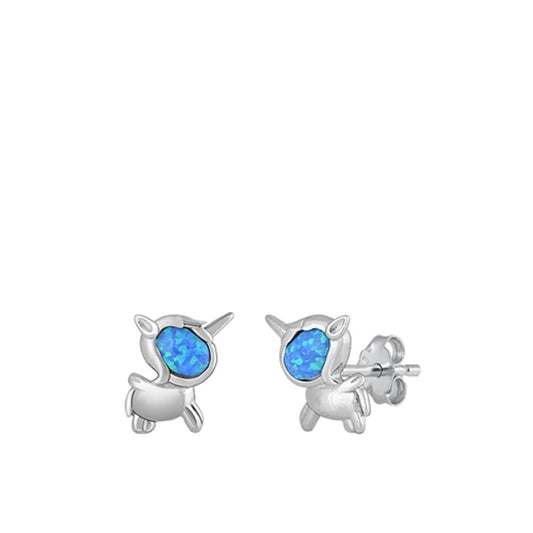Unicorn Fantasy Blue Lab Opal Earrings – Sterling Silver