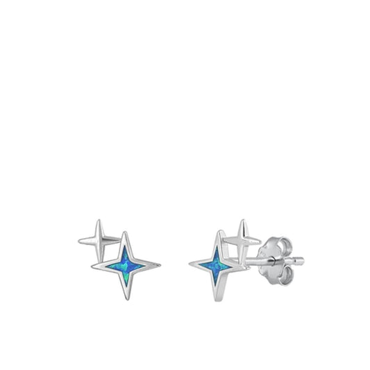 North Star Astrological Blue Lab Opal Earrings – Sterling Silver