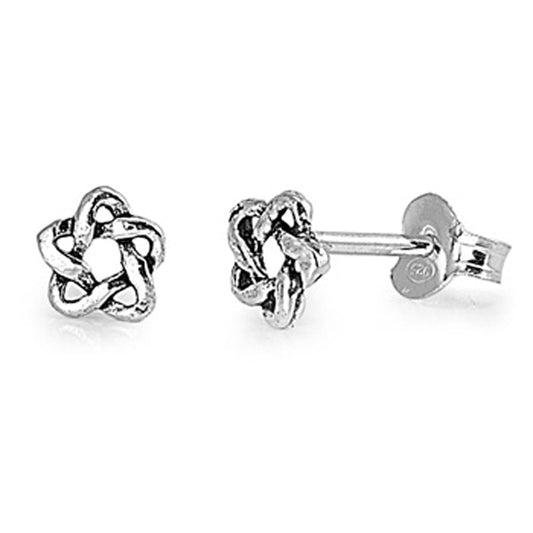 Celtic Knot Star Stud Earrings – Sterling Silver