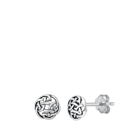 Celtic Knot Stud Earrings (EP441035) – Sterling Silver