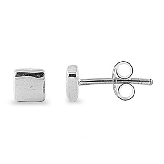 Square Stud Earrings – Sterling Silver