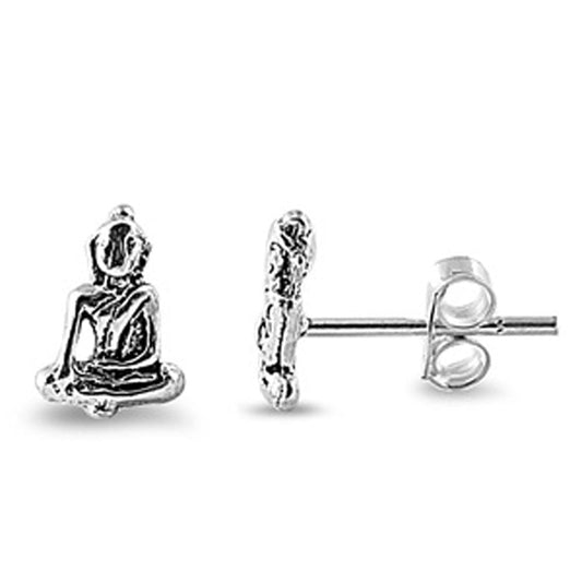 Buddha Stud Earrings – Sterling Silver