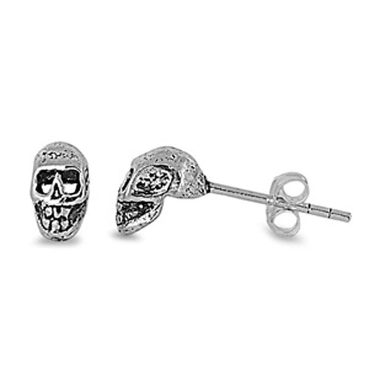 Skull Biker Stud Earrings (EP441097) – Sterling Silver