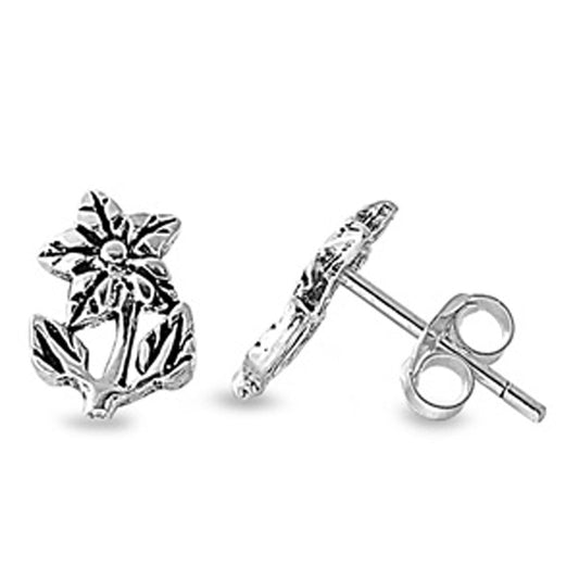 Flower Stud Earrings (EP441103) – Sterling Silver