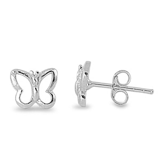 Butterfly Garden Nature High Polished Earrings – Sterling Silver