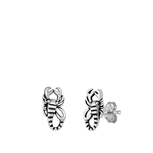 Scorpion Stud Earrings – Sterling Silver