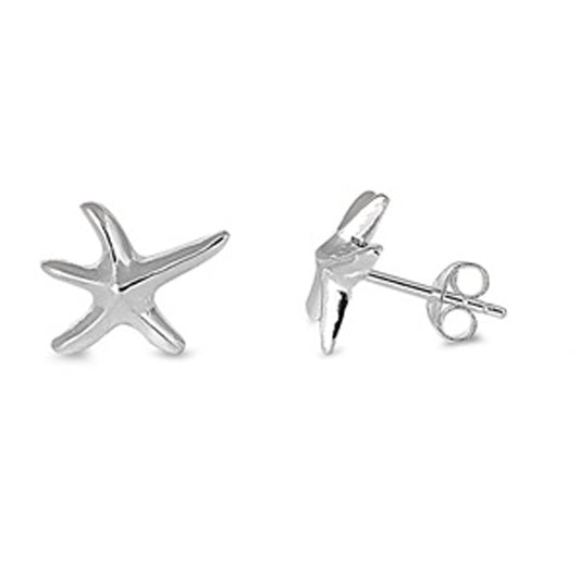 Starfish Sea Star Ocean Beach Shell Earrings – Sterling Silver