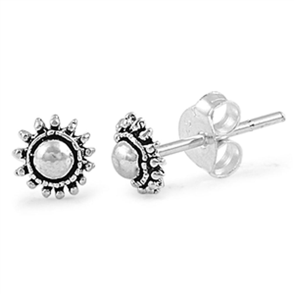 Sun Stud Earrings – Sterling Silver