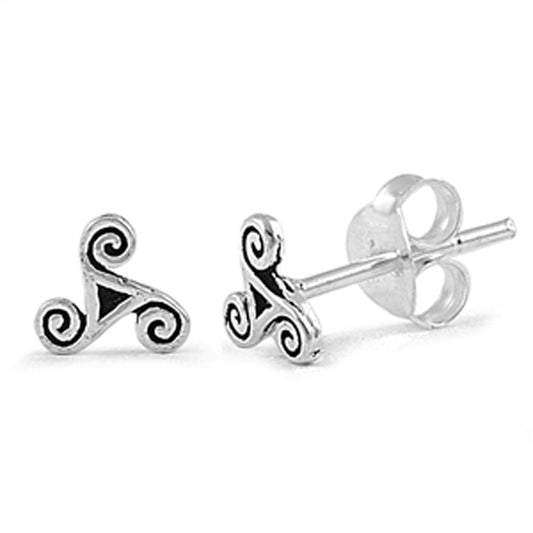 Celtic Swirl Stud Earrings – Sterling Silver