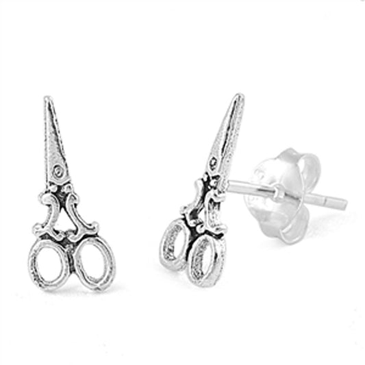 Scissors Barber Stud Earrings – Sterling Silver
