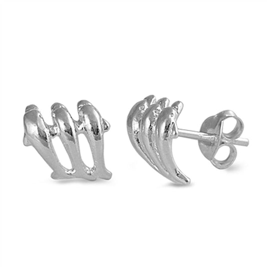 Dolphin Stud Earrings – Sterling Silver
