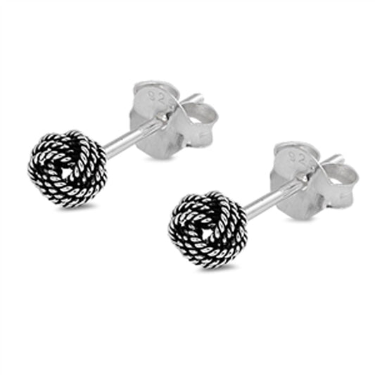 Triple Rope Knot Twist Weave Braid Earrings – Sterling Silver