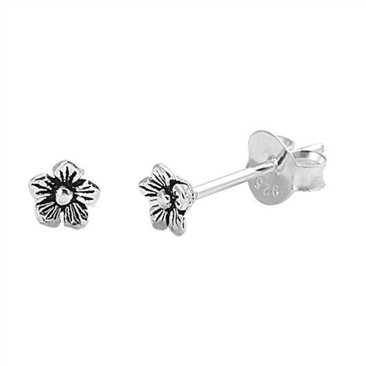 Tiny Vintage Flower Woodland Delicate Earrings – Sterling Silver