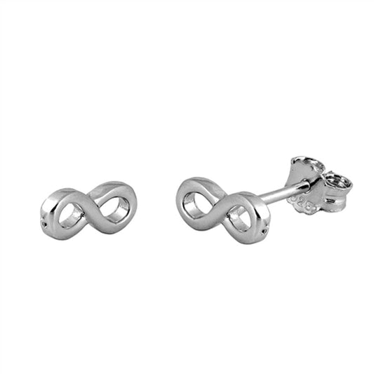 Infinity Symbol Endless Eternity High Polish Earrings – Sterling Silver