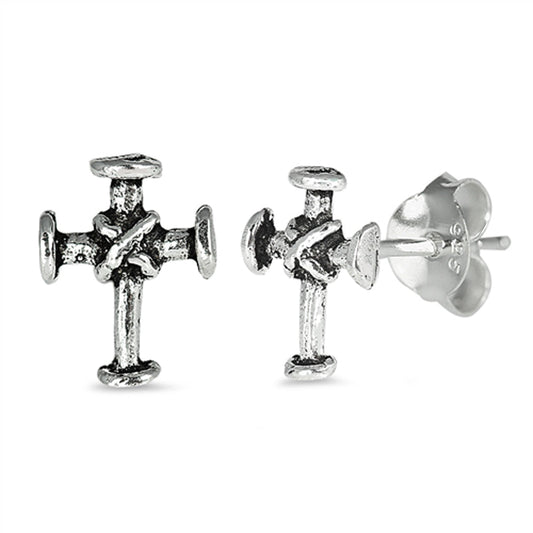 Classic Rope X Pattern Knot Criss-Cross Earrings – Sterling Silver