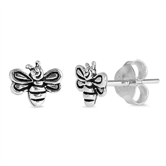 Bug Bumble Bee Animal Happy Face Earrings – Sterling Silver