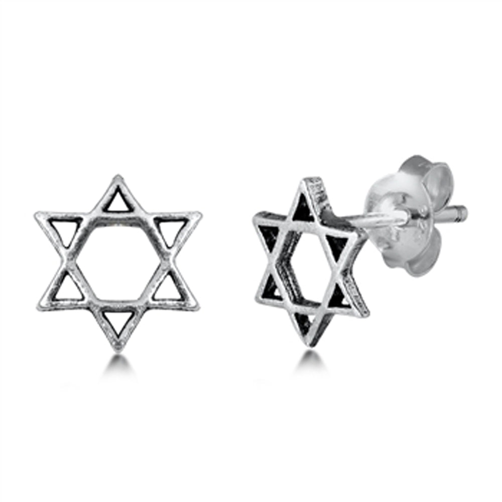 Jewish Star of David Simple Classic Earrings – Sterling Silver