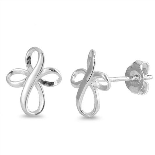 Faith Infinity Knot Cross Eternity Endless Earrings – Sterling Silver