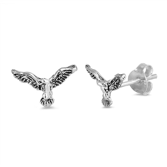 Flying Bird Seagull Animal Nature Earrings – Sterling Silver