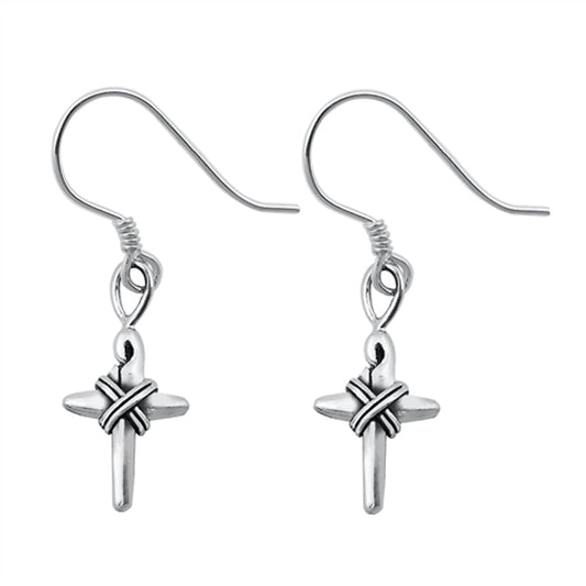 Weave Cross Knot Rope Criss Christian Earrings – Sterling Silver