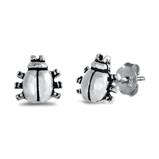 Nature Ladybug Bug Insect Animal Stud Earrings – Sterling Silver