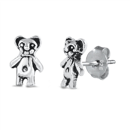 Teddy Bear Toy Animal Stud Earrings – Sterling Silver