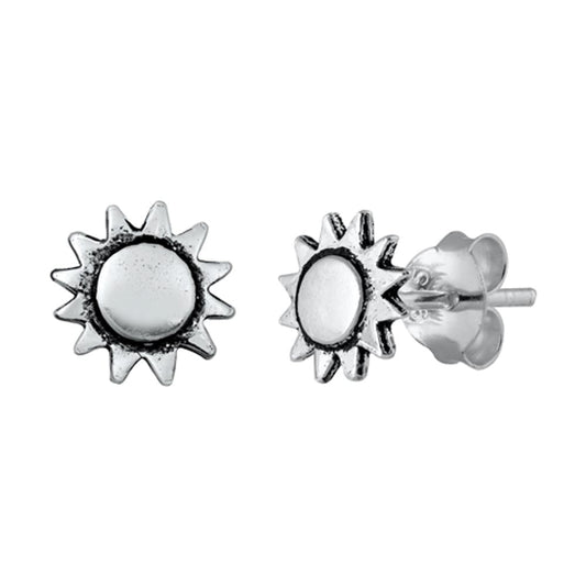 Women's Sun Stud Earrings – Sterling Silver