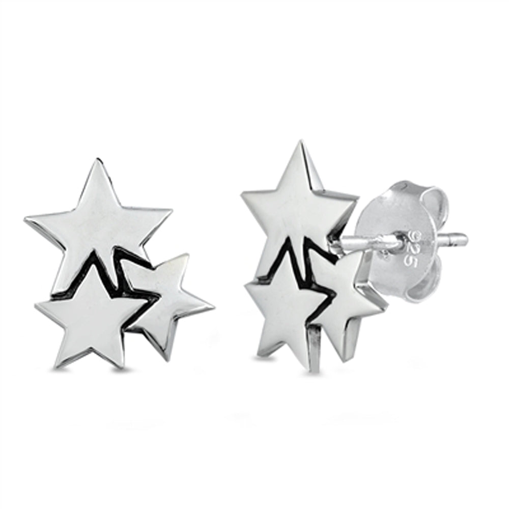 Star Stack Classic Celestial Space Earrings – Sterling Silver