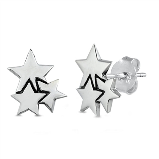 Star Stack Classic Celestial Space Earrings – Sterling Silver