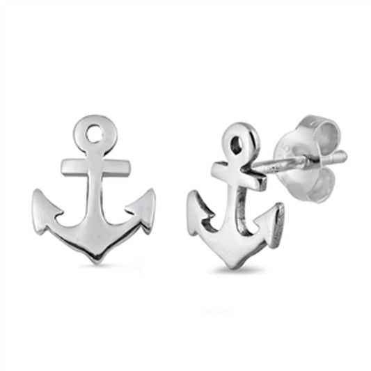 Anchor Nautical Simple Ocean Beach Earrings – Sterling Silver