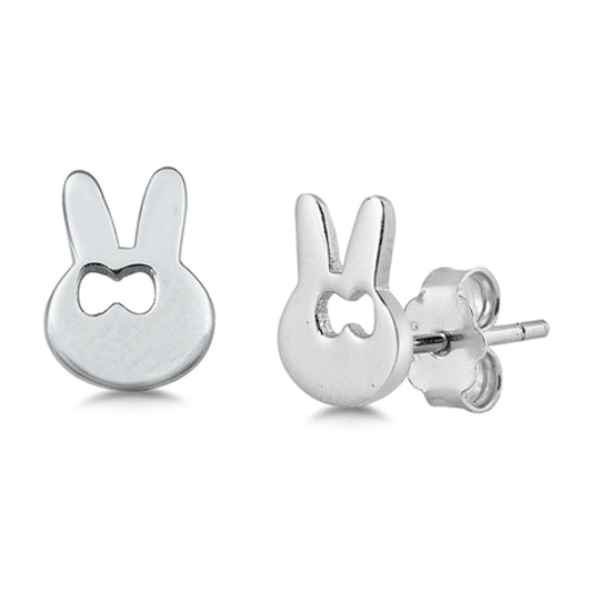 Rabbit Bunny Ears Bow Ribbon Earrings – Sterling Silver
