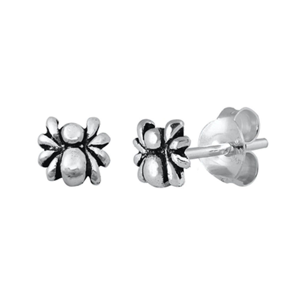 Spider Insect Bug Oxidized Stud Earrings – Sterling Silver
