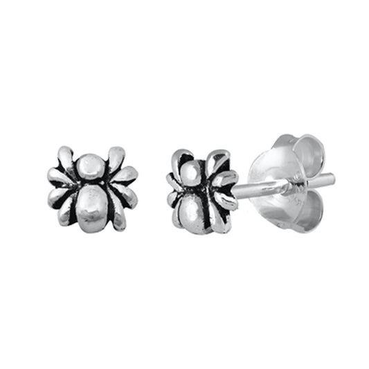 Spider Insect Bug Oxidized Stud Earrings – Sterling Silver