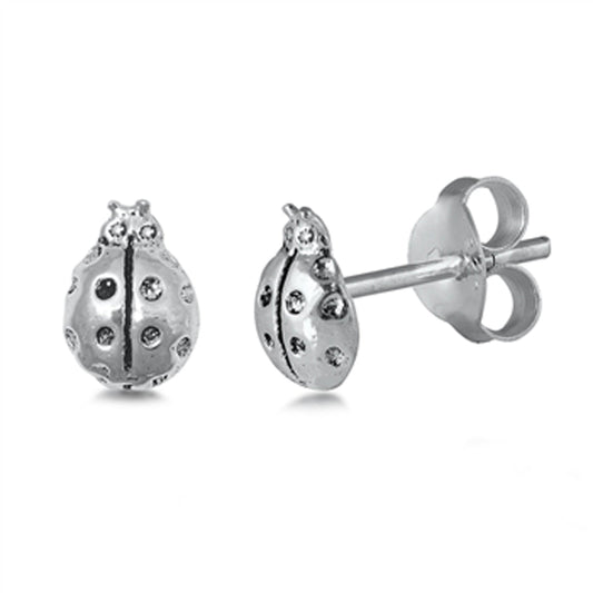 Lady Bug Animal Insect Classic Stud Earrings – Sterling Silver